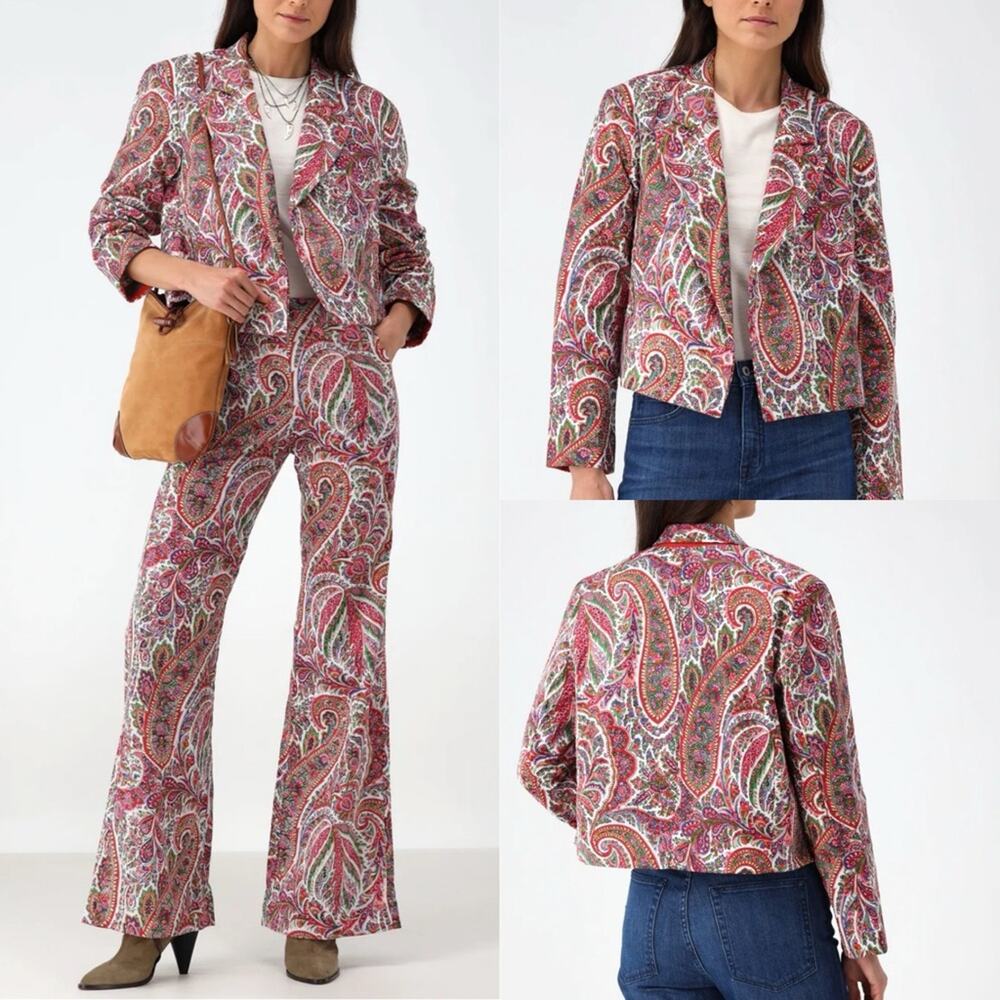 Alix of Bohemia Demi Paisley Blazer Jacket Size Medium